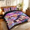 Kpop Dämonenjäger Muster Bettwäsche Steppdecke Set Bettbezug Kissenbezug Zuhause Geburtstagsgeschenk(1 Bettbezug + 2 Kissenbezüge, ohne Füllung)