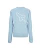 Antomas Spaceship Double Sleeve Round Neck Knit Women'S - Sky Blue