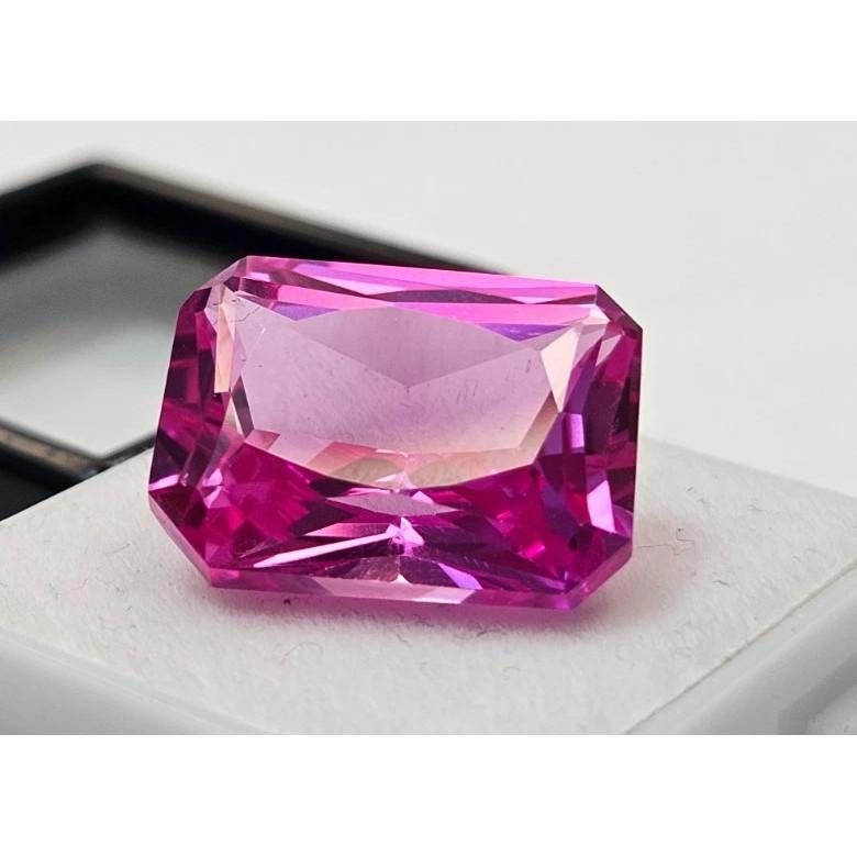 Beautiful Natural Pink Sapphire 17+ Ct Emerald Cut Certified Loose Gemstone