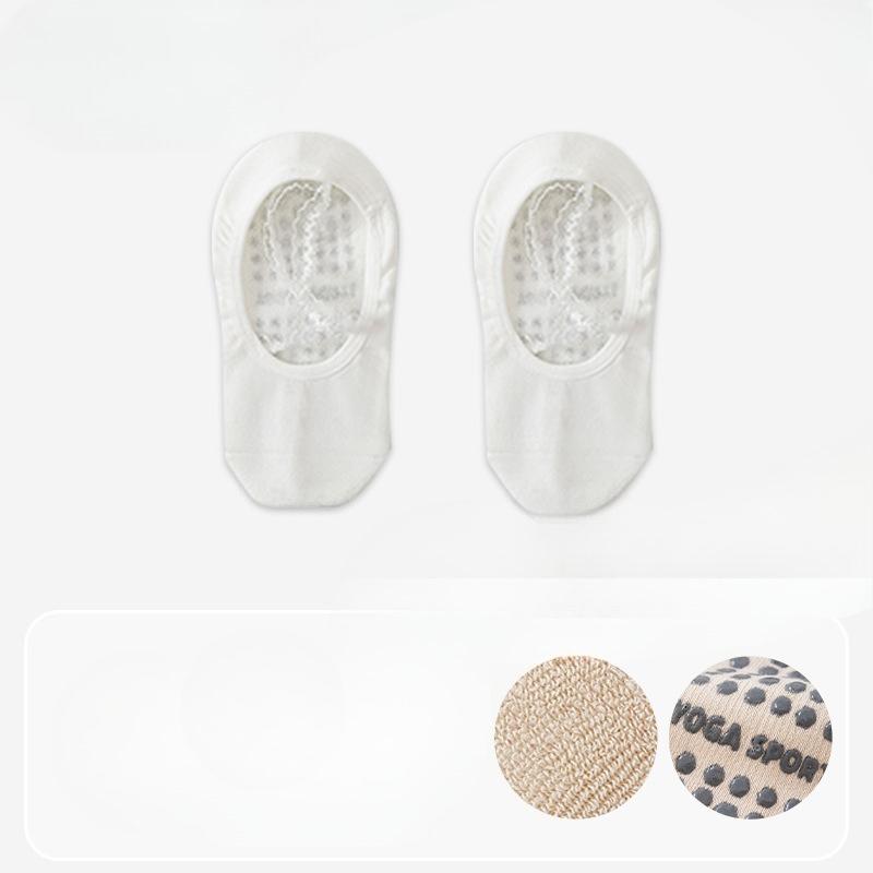 

Female Spring and Autumn Towel Bottom Silicone Non Slip Sweat Absorption Shock Pilates Dance Sports Boat Socks 1 pair бежевый