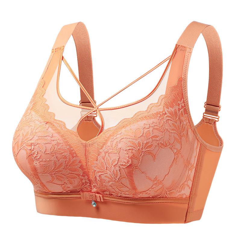Adjustable bra, no magnetic, no steel ring, gather comfortably, anti-light, large size, full cup, double breasts