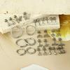 Stainless steel fashionable stud earrings - simple zirconia ear hoop set of earrings