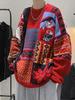 European & American Cartoon Christmas Pullover Sweater - Round Neck Jacquard Knit for Autumn/Winter