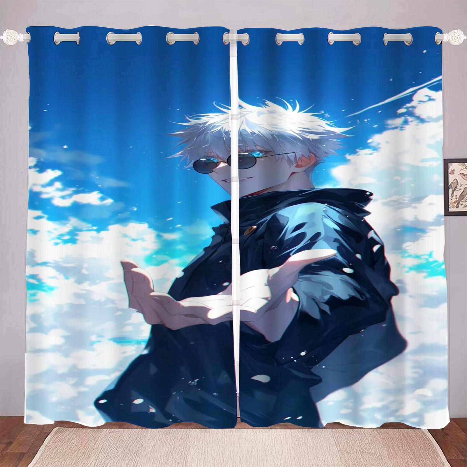 

Jujutsu Kaisen Japan Famous Gojo Satoru Living Room Blackout Cartoon Curtains, анимированные шторы, настраиваемая спальня Premium 280x250cm