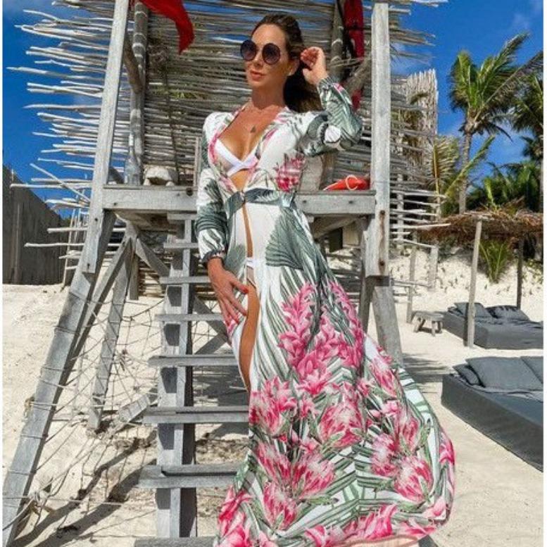Summer New Suspender Dress Bohemian Dress Digital Printing V-Neck Sleeveless Dress