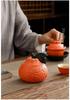 Orange Ceramic Tea Jar - Sealed Pu'er Storage & Moisture-Proof Snack Container