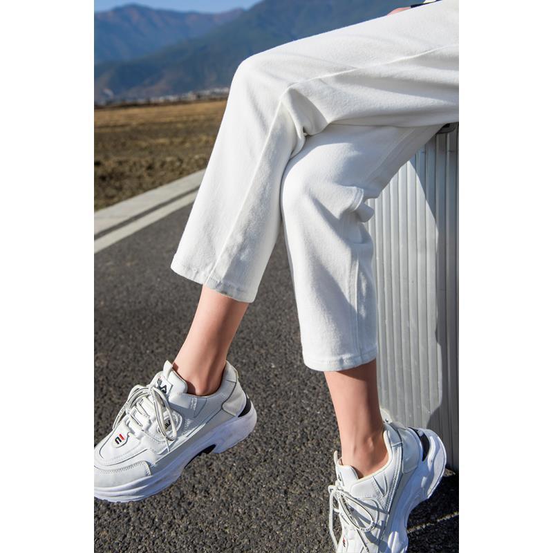 Women's White High-Waist Straight-Leg Stretch Jeans for Summer