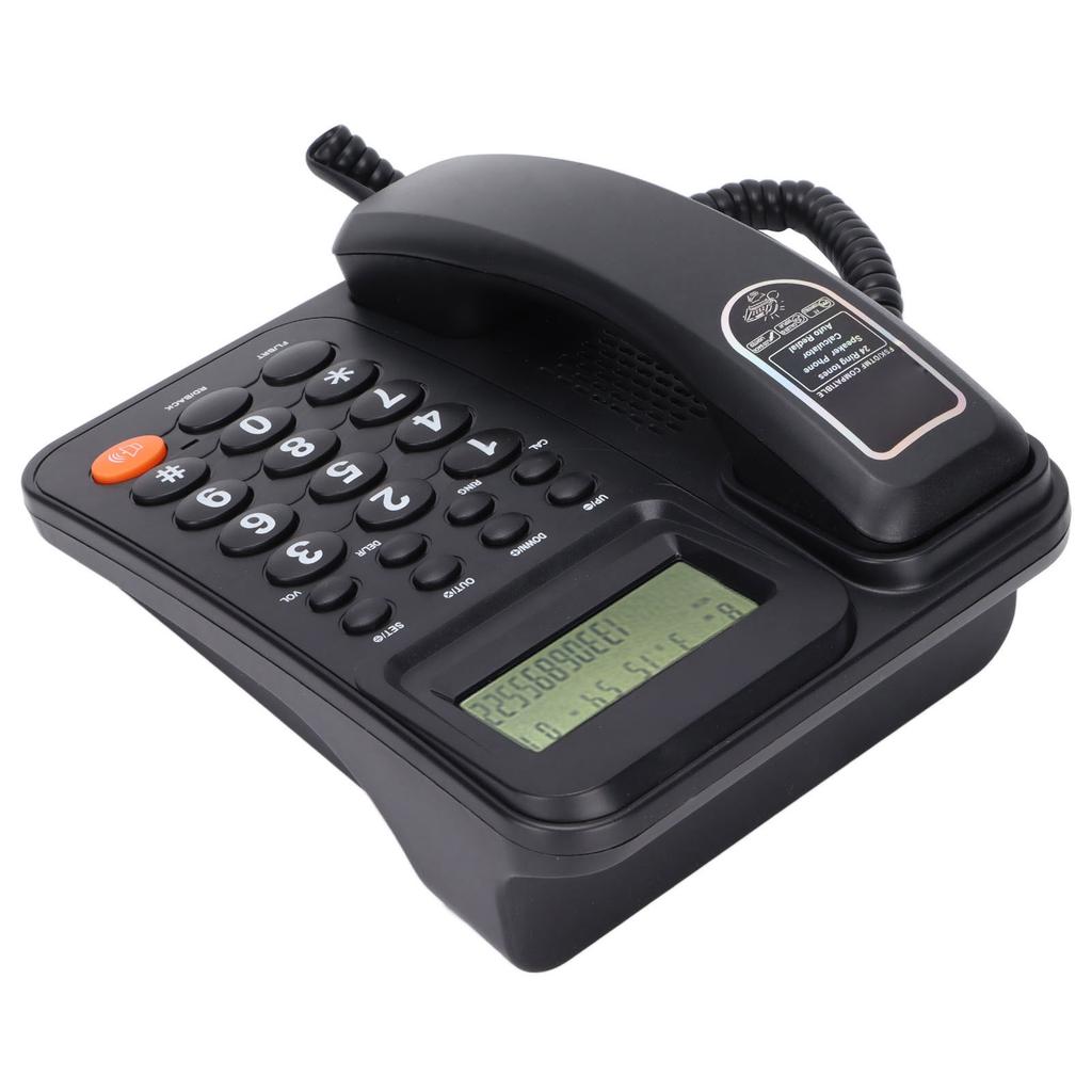 KXT2027CID Corded Telephone Caller ID Semi Hands   24 Ringtones Fixed Landline Phone with Display for   Hotel(Black )
