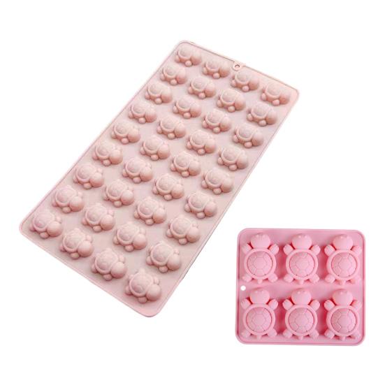 Mini Schildkröte Silikonform 36-Mulden Eiswürfelform Seifenherstellungsform Flexible Backform für Schokolade Gelee