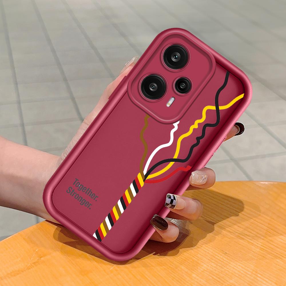 Soft Silicone Square Ladder Printing Pattern Phone Casing Full Cover Camera Shockproof Protection Rubber Case for Xiaomi Redmi