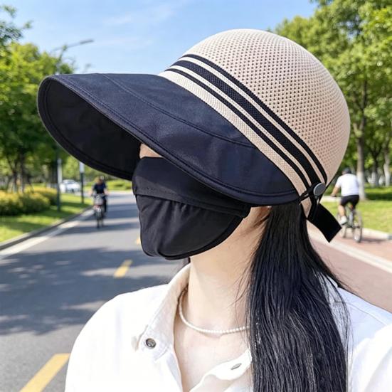Summer Hat Large Head Circumference Breathable Mesh Sun Protection Hat with Extended Brim Mesh Top Outdoor Travel Sunshade Hat