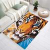 2D Cool Tiger Print Area Rug Wild Animal Pattern Carpet Non-Slip Washable Floor Mat for Living Room Bedroom Man Cave Home Decor