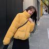 Korean Style Women's Short Corduroy Bread Coat - 2026 Winter Warm Cotton Outerwear