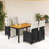 VidaXL Garden Bistro Set 5 Pcs Cushions Black Poly Rattan 3277129
