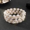 Multilayer Wrapped Pearl Jewelry Bridal Versatile Diamond Set Elastic Pearl Bracelet Bracelet