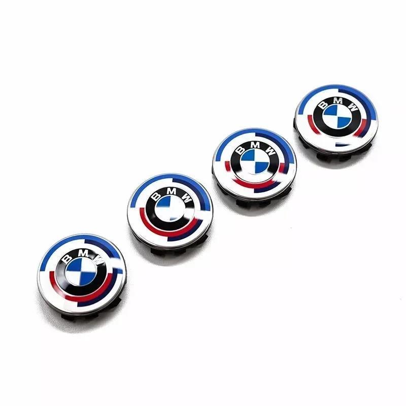Accessories New 2025 4pc 56/68mm BMW 50th Anniversary Floating Wheel Center Caps For BMW G11 G12 G30 G31 G32 G08 G05 F46 F49 F39
