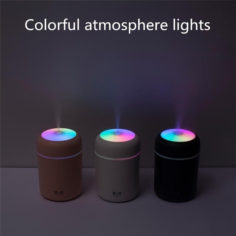 300ml Aromatherapy Humidifier  Colorful Atmosphere Lights Car Essential Oil Diffuser Usb Air Ultrasonic Aroma Diffuser
