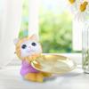 Lucky Cat Statue Jewelry Tray Cute Resin Cat Storage Tray Tabletop Organizer for Home Bookshelf Living Room Cabinet Bedroom