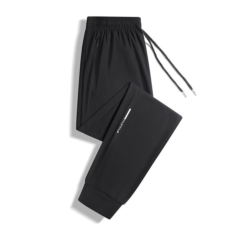 Męskie oddychające, szybkoschnące, jedwabne spodnie sportowe Ice Silk – elastyczne, lekkie, chłodne i swobodne, duże rozmiary