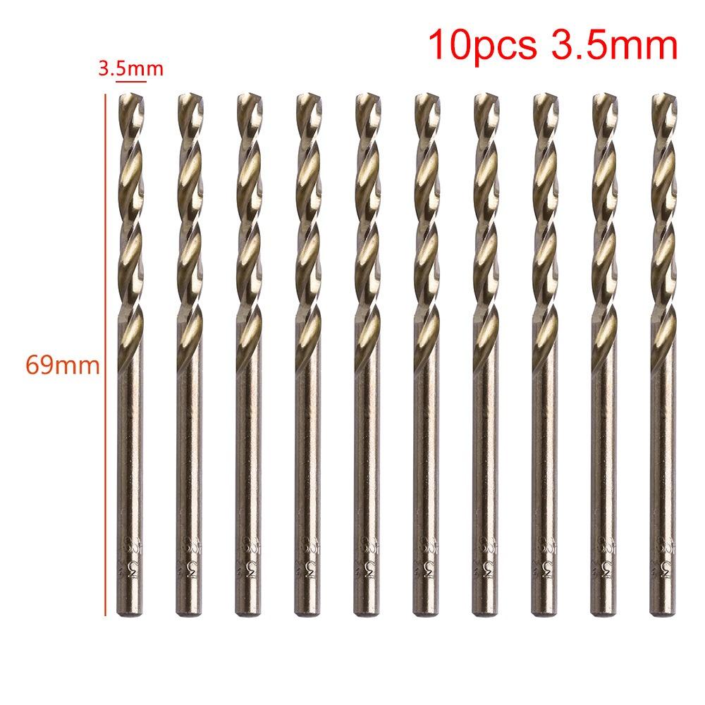 10Pcs High Speed Steel Cobalt Twist Drill Twist Drill Bits for Wood Plastic Metal Hole Punching