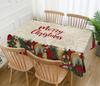 Christmas Winter Xmas Balls Rectangle Tablecloth for Table Decor Reusable Xmas Kitchen Dining Tablecloth Christmas Decorations