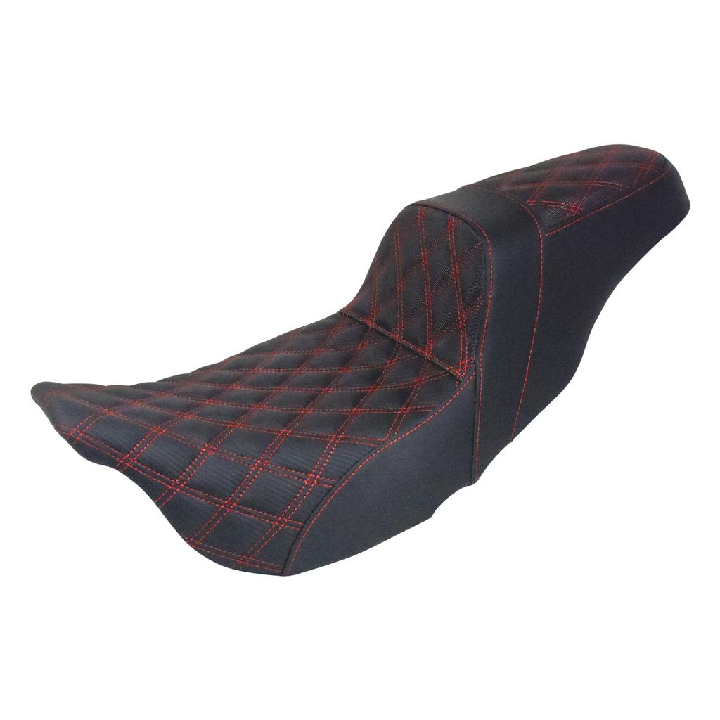 Two Up Driver Front Rear Cushion Seat Motorcycle Red/Blue/Orange Passenger Seat For Harley Touring Road Street Glide 2009-2023