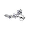 Hot Sale Body Jewelry: Titanium Labret Flatback Tragus Earring Stud Internal Thread Zircon Rings