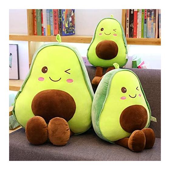 Cute Plush Fruit Stuffed Doll Large Avocado Pillow Cartoon Food Children Lovely Soft Christmas Birthday Gift Bedroom Living Room, 30cm