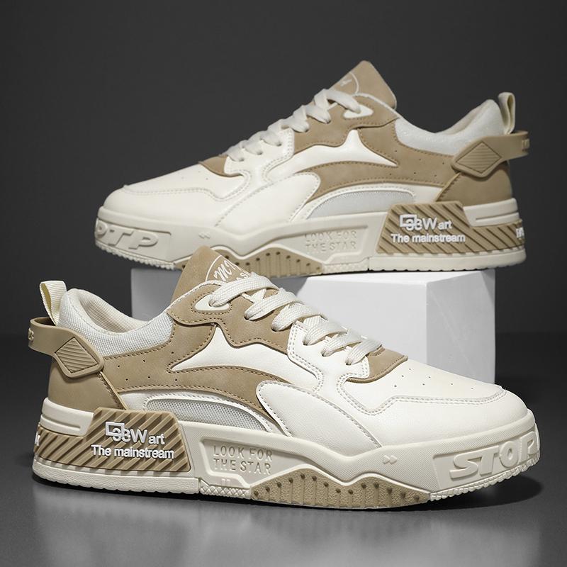 New Autumn Men's Sneakers Men's Comfortable Platform Shoes 2025 Trend Lace-up Vulcanized Shoes White Casual Sneakers Zapatillas