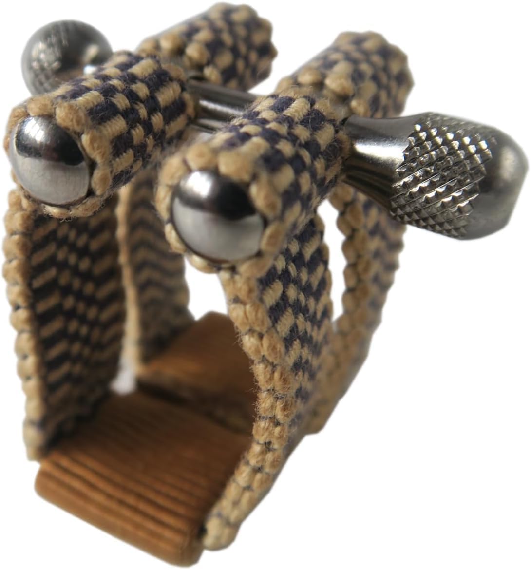 

SANADA Ebonite Ligature for Alto Saxophone (Checkered & Brown) by AEI