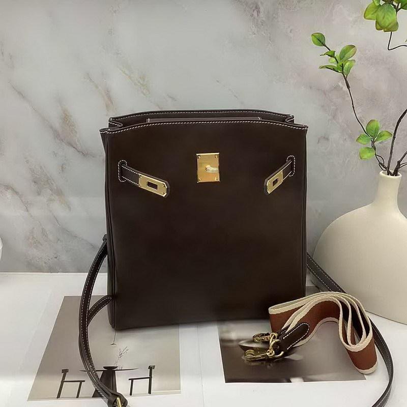 2025 New Genuine Leather Women's Bag Head Layer Leather Bucket Bag Tote Bag Single Shoulder Underarm Small Bag Cross Border