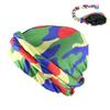 Satin Lined Turban Head Wrap Camouflage Printing Sleeping Bonnet Hair Cover Adjustable Pre-Tied Chemo Hat For Men Women
