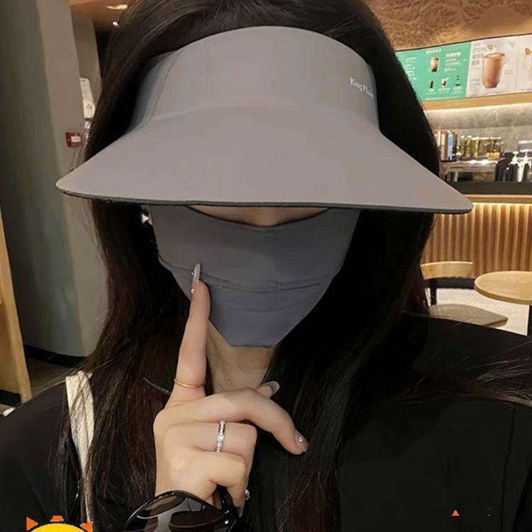 Spring and summer large brim sun protection sun hat UV protection empty top hat foldable non-marking sun protection hat female sunshade