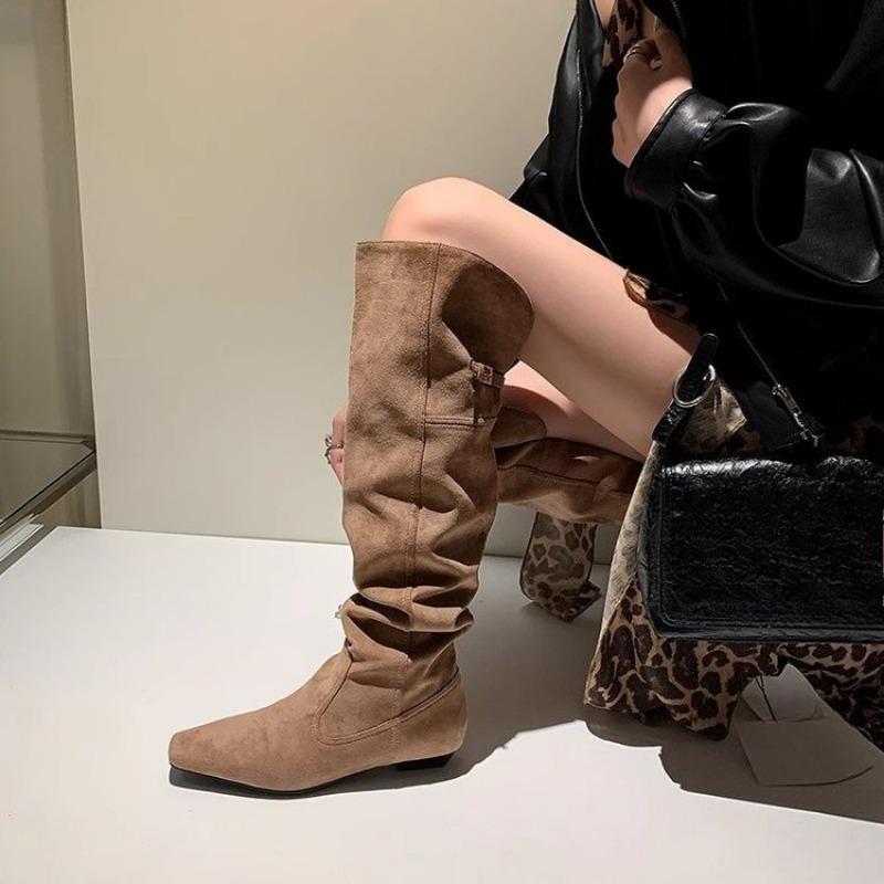 New Retro Long Boots, Knee-length Fashionable Slim Boots, Knight Boots, Women's Shoes