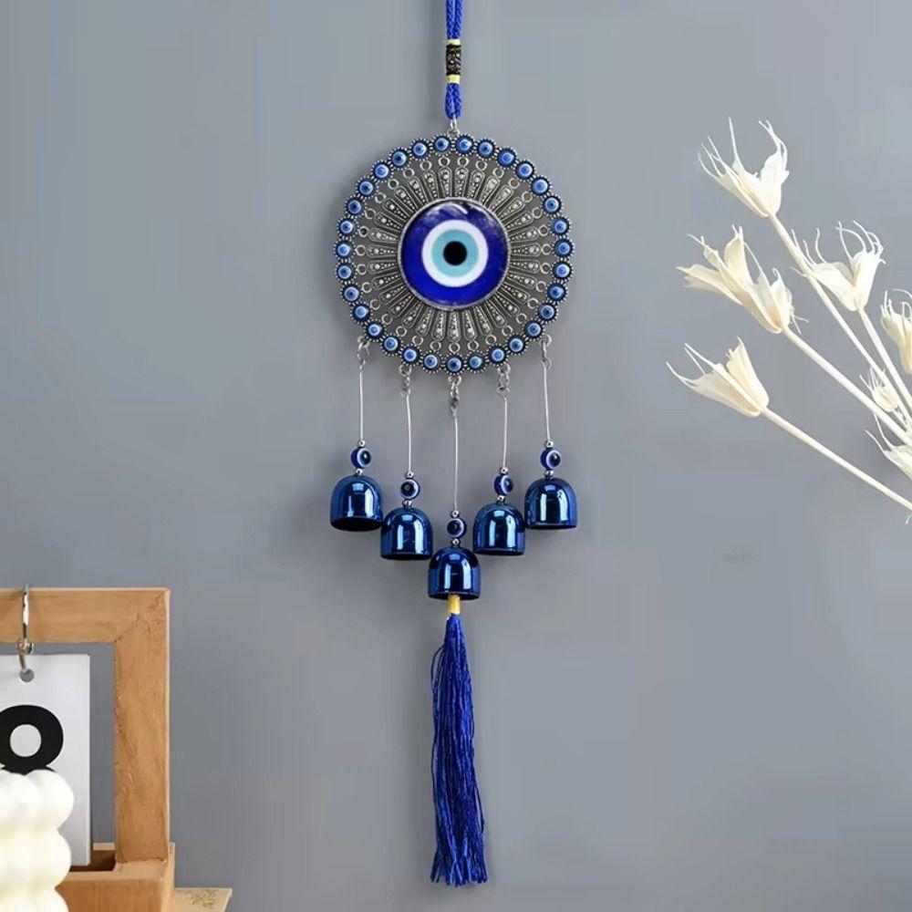 Bells Blue Eyes Wind Chime Handmade Metal Wind Music Bell Car Pendant  Garden Decoration