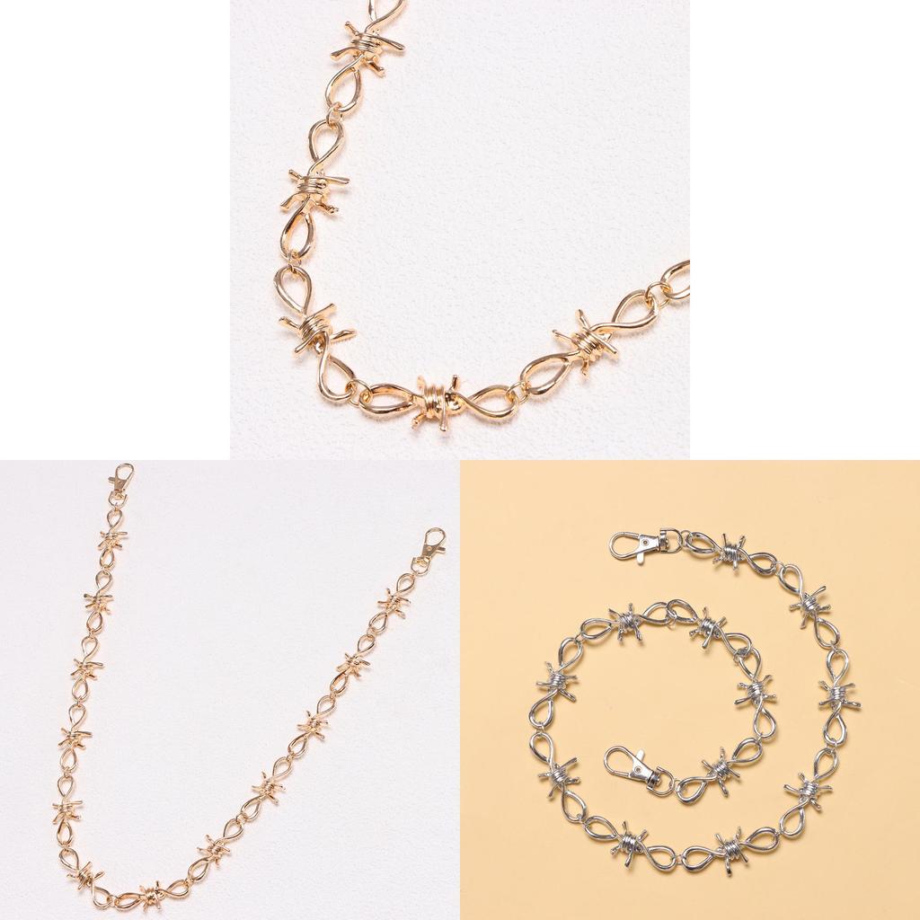 Punk Fashion Metal Waist Chain With Spikes For Adults Casual Hip Hop Wear