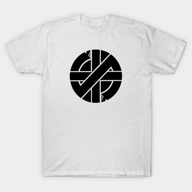 Asian Size Men Black Print T-shirt Crass Logo Black Dbl Sided No-Cut Print Cotton Tshirt M белый