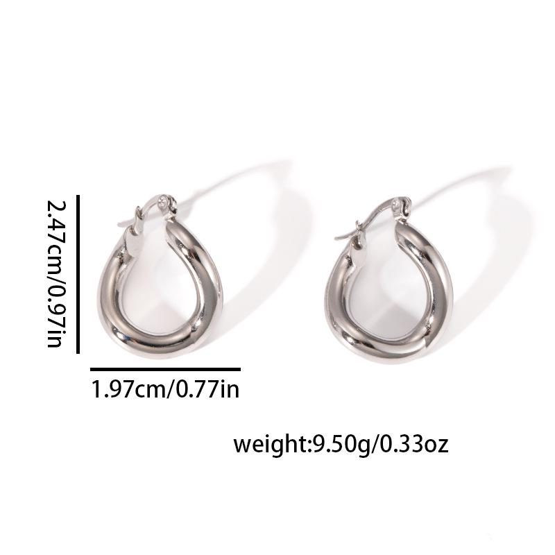 French High-End Twisted Stainless Steel Earrings - Simple, Luxurious, Colorfast Titanium Jewelry for Women.