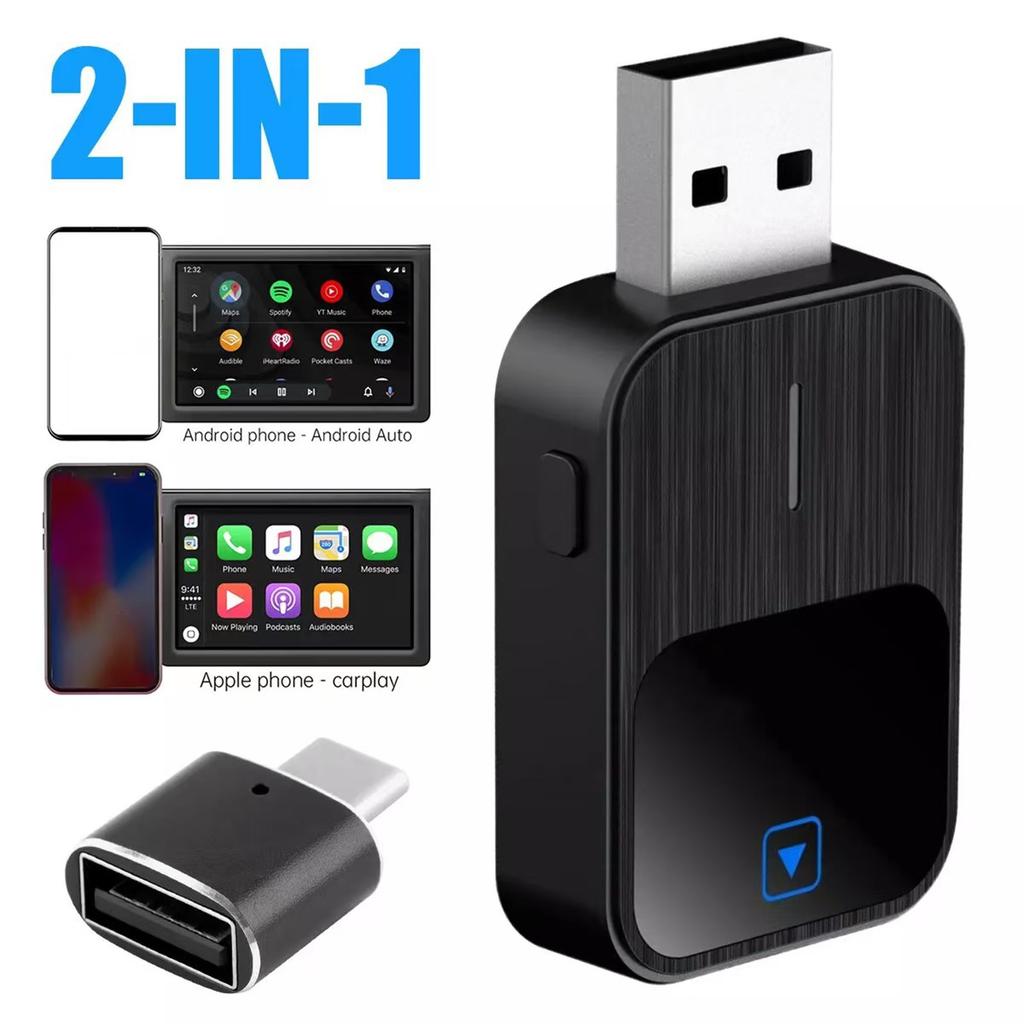 2in1 Wireless Car Adapter Android Auto Car Auto Navigation Player USB
