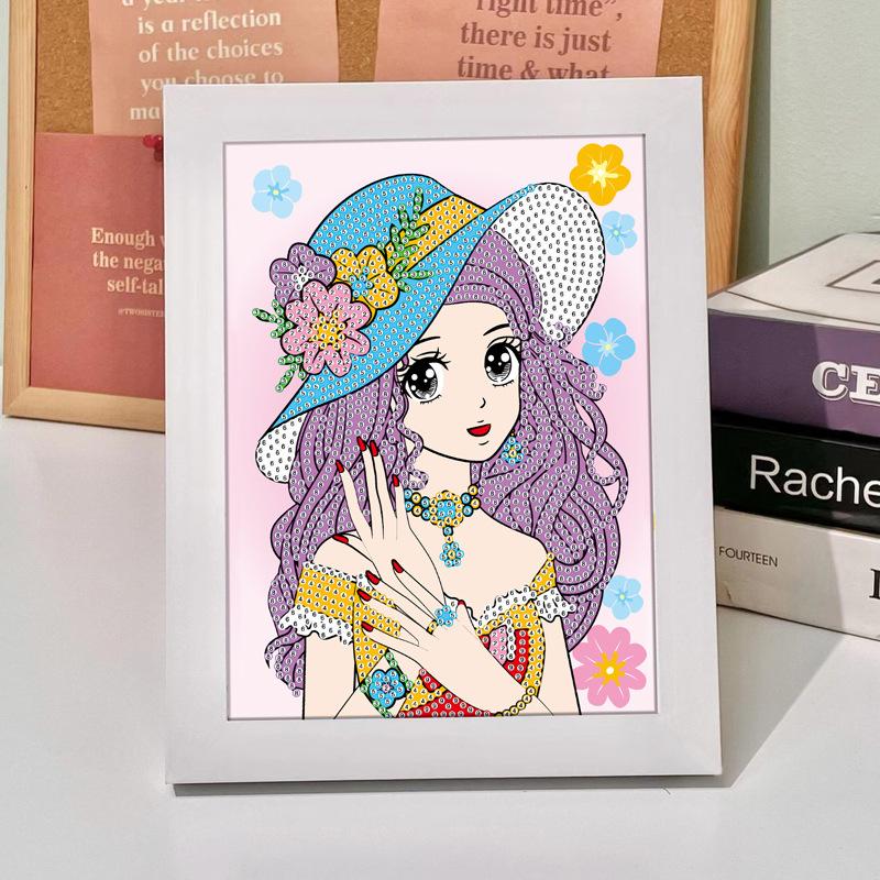 New Cartoon Diamond Painting 5D Diamond Handmade Diy Handmade Full Diamond With Frame Decorative Diamond Painting Wooden Photo Frame