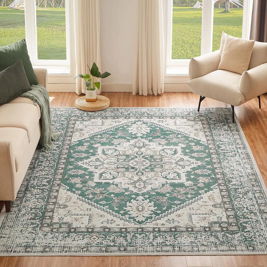 Persian National Style Carpet Retro Nordic Light Deluxe Bedroom Living Room Fully Covered with Imitation Cashmere Carpet