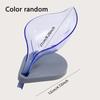 1pc - Leaf-Shaped Self-Draining Soap Dish - Oval Plastic Holder For Bathroom Easy Clean