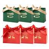 Christmas Gold Stamped Ribbon Bow Gift Box Sugar Paper Bag Present Packaging for Holiday Party Decoration