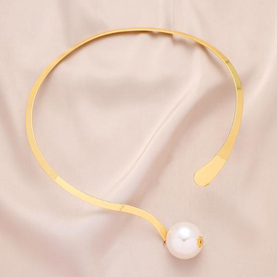 Faux Perle Halskette Glänzende Oberfläche lic Zarte Funkelnde Weibliche Halskette Choker