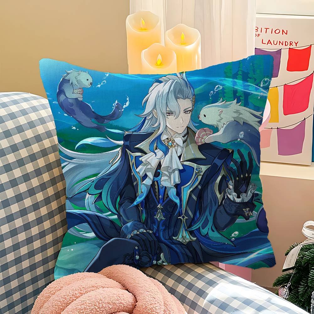 Genshin Impact game Cushion Cover Pillow Cover Decor Pillowcase Printed Cushion Case for Couch