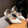Fashion Women's Fashion Slim Heel Shoes Fall New Pointy Head Shallow Mouth Line with Air Low-top High Heels