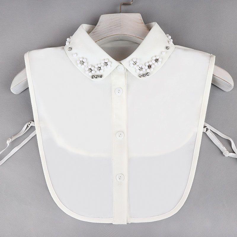 Μόδα Χρώμα Καραμέλας Λευκό Ψεύτικος Γιακάς Πουκάμισο Γυναικείο Ψεύτικος Γιακάς Μισό Πουκάμισο Μπλούζα Ψεύτικος Γιακάς Γυναικείο Πουλόβερ Πουκάμισο Αποσπώμενοι Γιακάδες