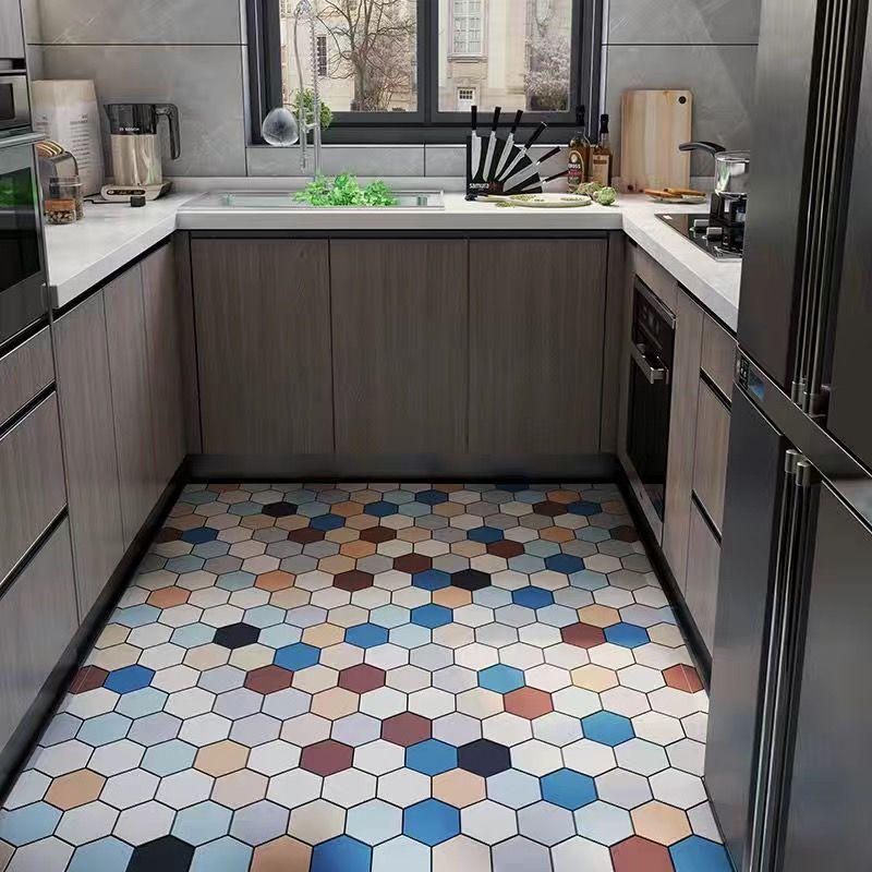 Kitchen Leather Carpet Non-slip Mat  Waterproof and Oil Proof Floor Mat Balcony Door Mat Room Carpet Area Rug Washable Bath Mat