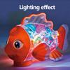 Transparent Gear Electric Goldfish Toddler Toy With Music And Lights. Hit And Go Technology.Perfect For Baby Tummy Time,Educational STEM Equipment Toy