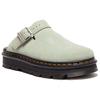 Dr Martens Zebzag Mules Piattaforma Slingback in Pelle Scamosciata Unisex Verde Salvia 31937300